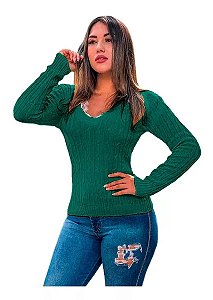 Blusa cardigan tricot trançadinho feminina