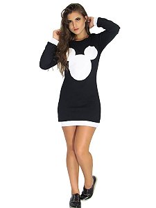 Vestido moletom mickey com capuz - Morenna Pimentta® | Moda com uma pitada a mais de estilo. 🌶