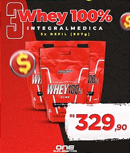 COMBO 03 WHEYS INTEGRAL MÉDICA 2,7KG