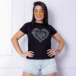 T-SHIRTS FEMININA ALGODÃO PRETO SILK MICKEY AND MINNIE - LOJA de T-SHIRTS