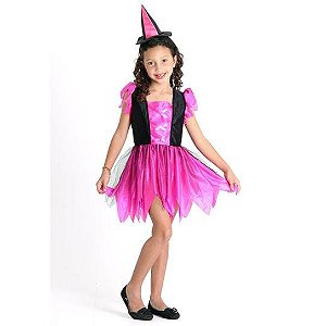 Fantasia Bruxa Encantada Basic com Chapéu - Halloween