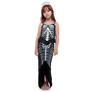 Fantasia Sereia Esqueleto Infantil - Halloween