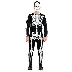 Fantasia Esqueleto Masculino Adulto - Halloween
