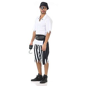 Fantasia Pirata Black Masculino Adulto - Fantasia Bh