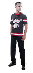 Fantasia Jason Masculino Camiseta Adulto com Máscara - Halloween