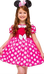 Fantasia Minnie Luxo Rosa