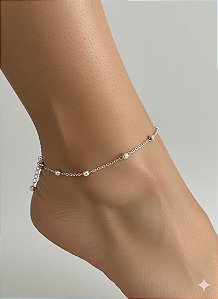 Tornozeleira de Prata Bolinhas