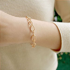 Pulseira maxi elos folheado a ouro 18K hipoalergênico