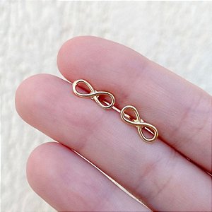 Brinco delicado infinito folheado a ouro 18K hipoalergênico