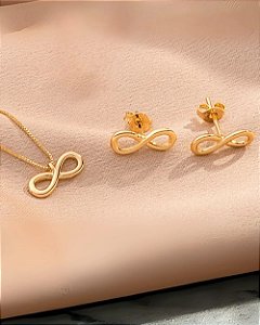Colar delicado infinito folheado a ouro 18K hipoalergênico