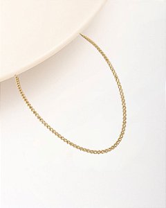 Colar choker corrente grummet folheado a ouro 18K hipoalergênico