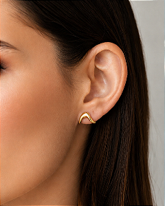 Brinco earhook moderno bumerangue folheado a ouro 18K hipoalergênico