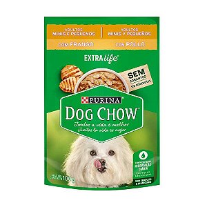Ração Úmida Nestlé Purina Dog Chow Sachê de Frango - Para Cães Adultos de Raça Pequena 100g