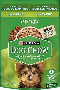 Ração Úmida Nestlé Purina Dog Chow - Sachê de Carne Para Cães Filhotes -100g