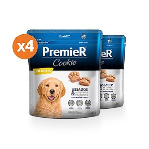 Cookie Premier para Cães Filhotes 250gr kit com 4 unidades - Sabor ASSADOS