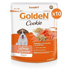 Golden Cookie para Cães Filhotes Salmão e Quinoa 350g - kit com 10 unidades