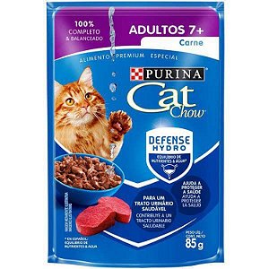 Ração Úmida Nestlé Purina Cat Chow - Adultos Sachê Carne Ao Molho 85g