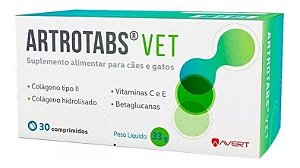Suplemento Artrotabs Avert - Para Cães e Gatos - 30 Com. Blisters