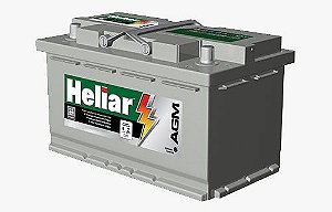 Bateria Automotiva Heliar Start-Stop AG80KD AGM 24 meses de garantia CCA800 MA80CD