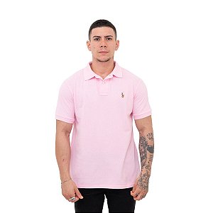 Polo Ralph Lauren Rosa Claro Logo Colorido