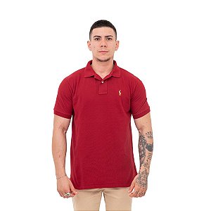 Polo Ralph Lauren Vermelho Carmin Logo Colorido