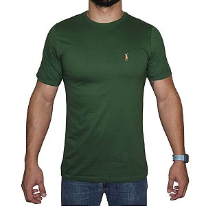 Camiseta Ralph Lauren Verde Militar Logo Colorido