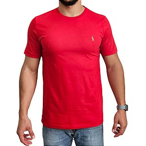 Camiseta Ralph Lauren Vermelho Logo Colorido