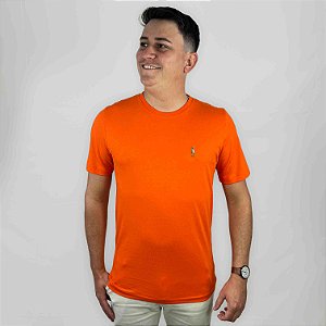 Camiseta Ralph Lauren Laranja Logo Colorido