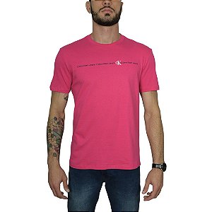 Camiseta Ckj Rosa Escuro Logo Calvin