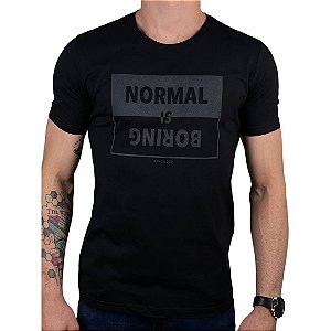 Camiseta Kingejoe Preto Estampada Normal Is Boring