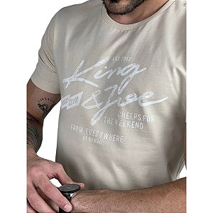 Camiseta Kingejoe Areia Slim Estampada Music Club