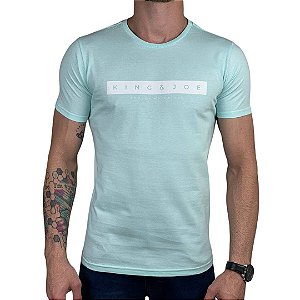 Camiseta Kingejoe Azul Claro Slim Estampada Summer Adventure