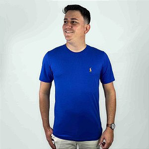 Camiseta Ralph Lauren Azul Royal Logo Colorido