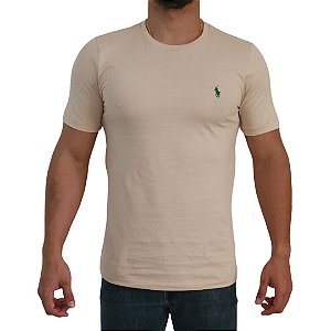 Camiseta Ralph Lauren Bege Logo Clássico Verde