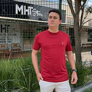 Camiseta Ralph Lauren Bordo Logo Colorido