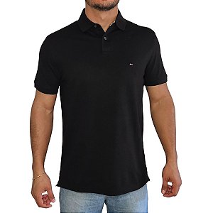 Polo Tommy Hilfiger Preto The 1985 Polo Shirt Regular Fit 26881