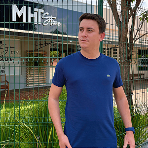 Camiseta Lacoste Marinho Logo Clássico