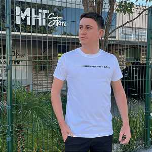 Camiseta Hugo Boss Branco Porche Estampado