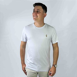 Camiseta Ralph Lauren Branco Logo Colorido