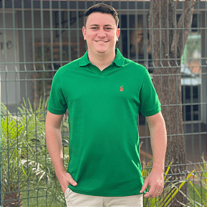 Polo Ralph Lauren Gola V Verde Bandeira Logo Clássico Laranja