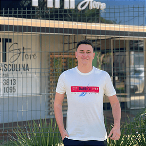 Camiseta Nautica Off-White Logo Estampado Silk