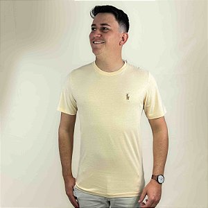 Camiseta Ralph Lauren Bege Logo Colorido
