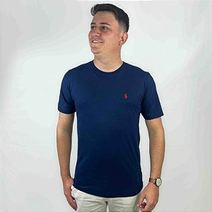 Camiseta Ralph Lauren Marinho Logo Clássico Vermelho