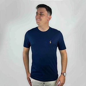 Camiseta Ralph Lauren Marinho Logo Colorido
