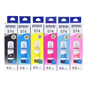 Kit 6 Refil de Tinta 574 ORIGINAL Para Epson Ecotank L8050 L18050