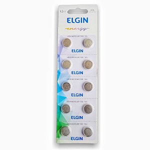 10 Pilha (1 Cartela) Bateria Elgin Lr54 Ag10 Lr1130 Alcalina