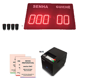 Painel de Senha e Guiche com Impressora de Senhas de Atendimento Normal Atendimento Preferencial e Acima De 80 Anos