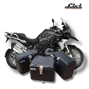 KIT BAÚS LATERAIS LIVI 35L + TOP CASE 43L BMW R1250/R1200GS + SUPORTES !