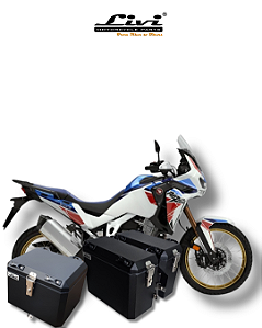 KIT BAÚS LATERAIS LIVI 30L/37L+ TOP CASE 43L HONDA ÁFRICA TWIN 1100 + SUPORTES !