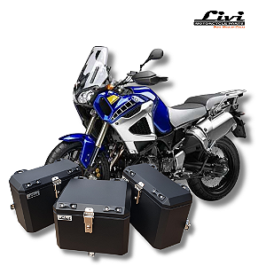 KIT BAÚS LATERAIS LIVI + TOP CASE 43L YAMAHA SUPER TÉNÉRÉ 1200 + SUPORTES !